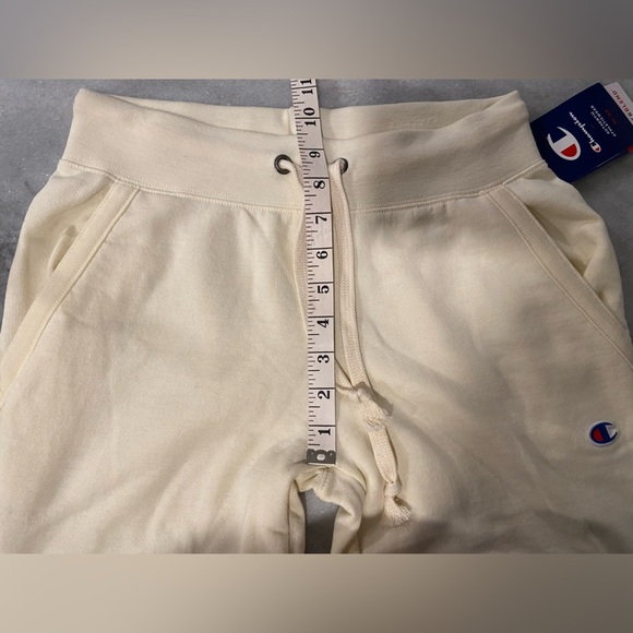 NWT Champion Size XS Power Blend Cream Gold Logo Drawstring Sweatpants Joggers - Picture 6 of 11